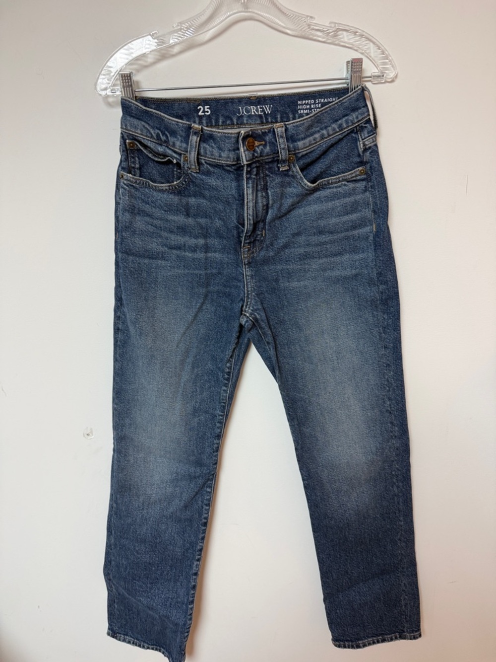 J. Crew Medium Blue Ankle Crop High-Rise Jeans